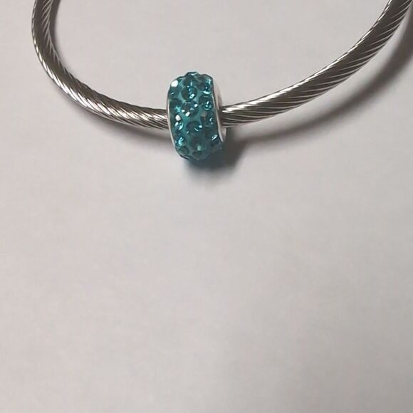 Blue Rhinestones Charm for Pandora Style Bracelet - Picture 2 of 4